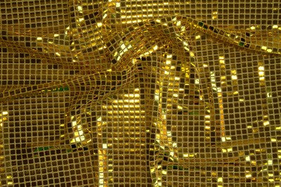 Gold Square Sequin Knit Fabric