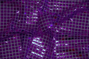 Purple Square Sequin Knit - WHOLESALE FABRIC - 12 Yard Bolt