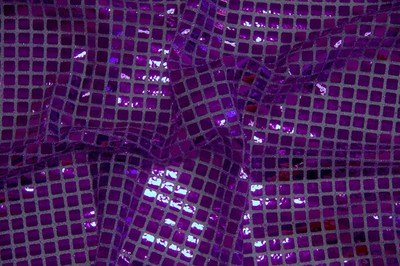 Purple Square Sequin Knit Fabric