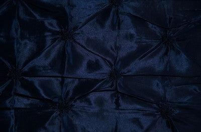 Sapphire Blue Button Tuck Taffeta Fabric