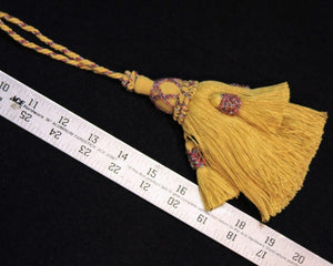 6" Tassel Yellow Gold, Baby Blue & Deep Coral