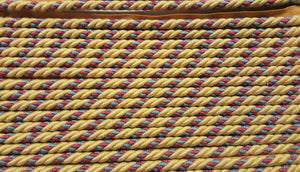 1/2" Gold, Raspberry & Blue Gray Decorative Cording - 5 Yards