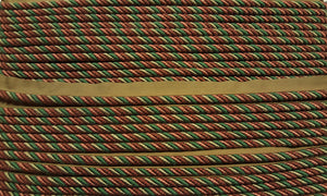 1/4" Hunter Green, Taupe, Light Pink & Deep Red Decorative Cording With Lip - 5 Yards