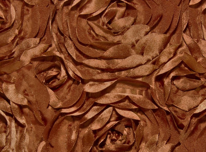 Copper Large Scalloped Rosette Taffeta Fabric