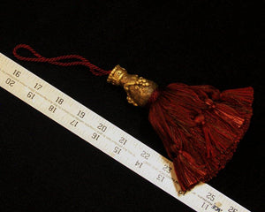 5 1/2" Tassel Fancy Head in Ruby & Gold