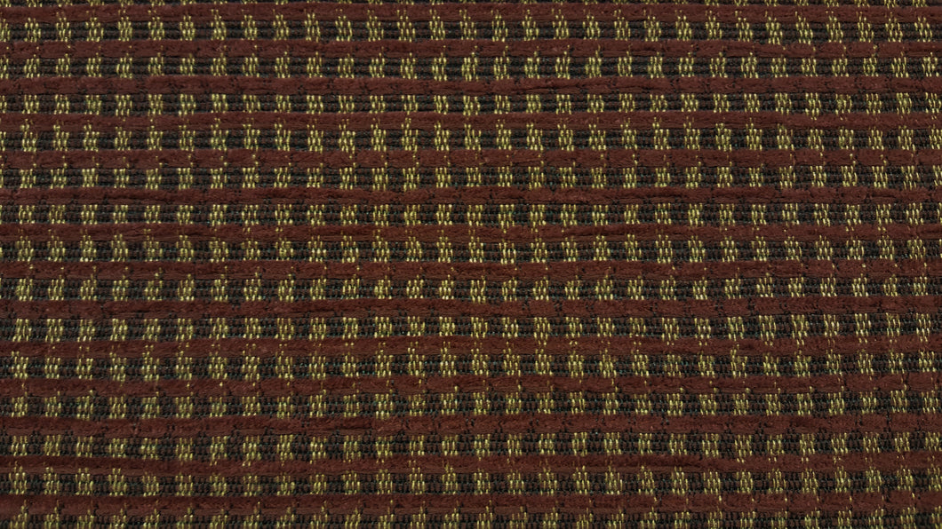 Discount Fabric UPHOLSTERY Burgundy & Gold Stripe