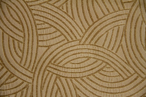 Discount Fabric CHENILLE Gold Interlocking Swirl Upholstery & Drapery