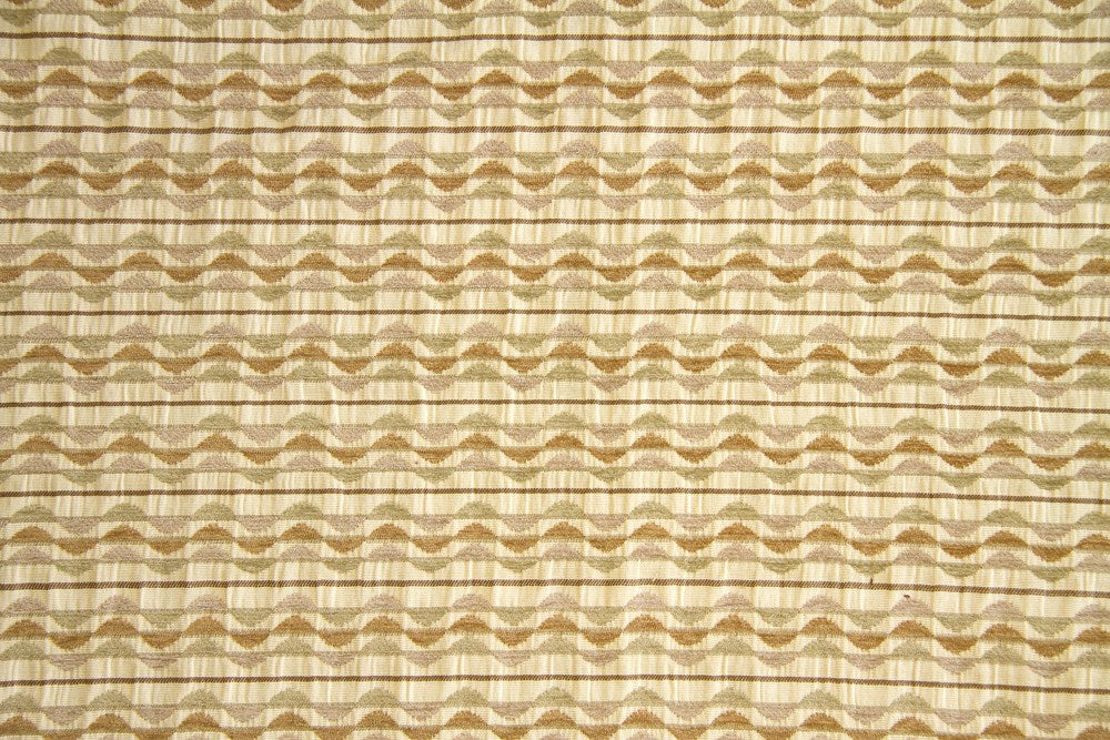 Discount Fabric CHENILLE Gold & Sage Geometric Upholstery & Drapery