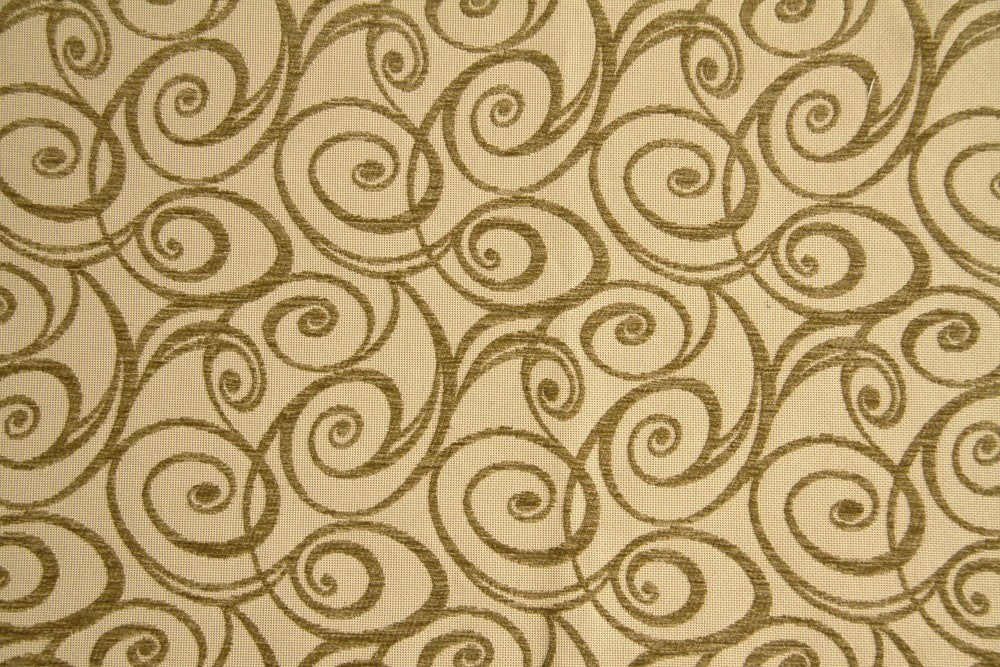 Discount Fabric CHENILLE Sage & Honey Swirl Upholstery