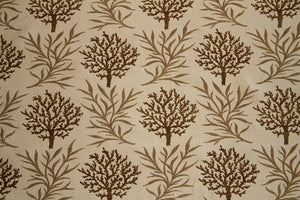 Discount Fabric JACQUARD Cream & Taupe Upholstery & Drapery