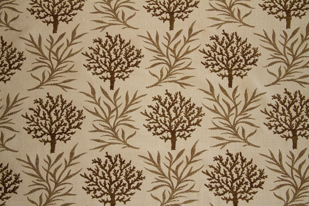Discount Fabric JACQUARD Cream & Taupe Upholstery & Drapery