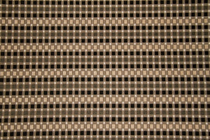 Discount Fabric JACQUARD Black, Taupe & Cream Squares Upholstery & Drapery