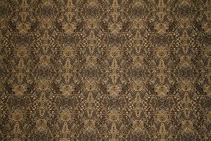 Discount Fabric JACQUARD Brown, Gold & Cream Reptile Upholstery & Drapery
