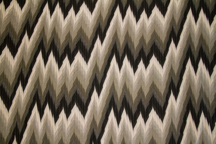 Discount Fabric JACQUARD Charcoal Flame Stitch Upholstery & Drapery