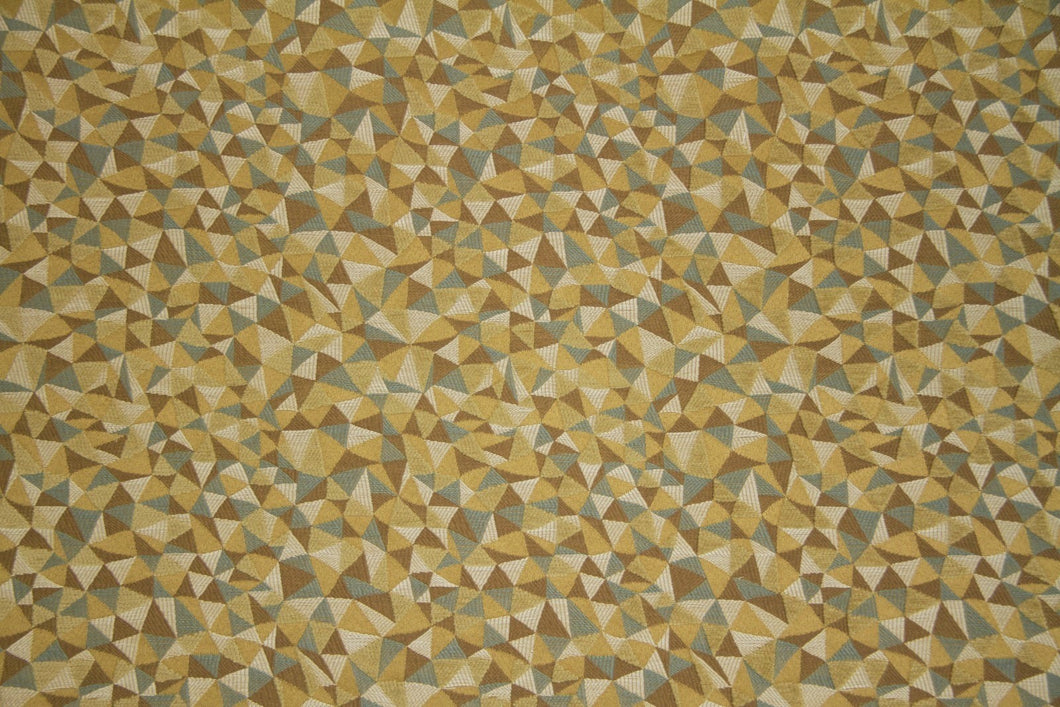 Discount Fabric JACQUARD Aqua, Celery Green & Taupe Upholstery & Drapery
