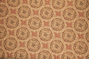 Discount Fabric JACQUARD Spice & Brown Circle Burst Upholstery & Drapery