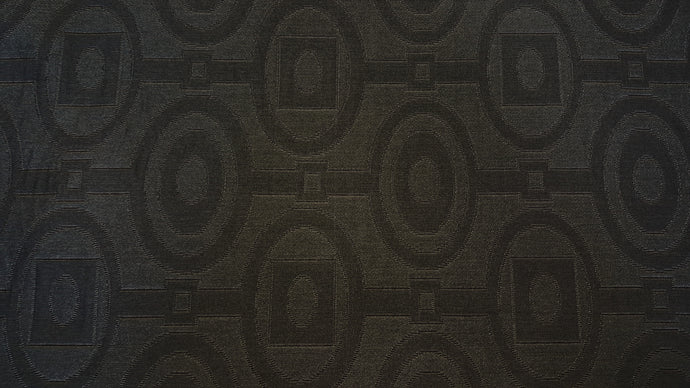 Discount Fabric JACQUARD Charcoal Oval Geometric Upholstery & Drapery
