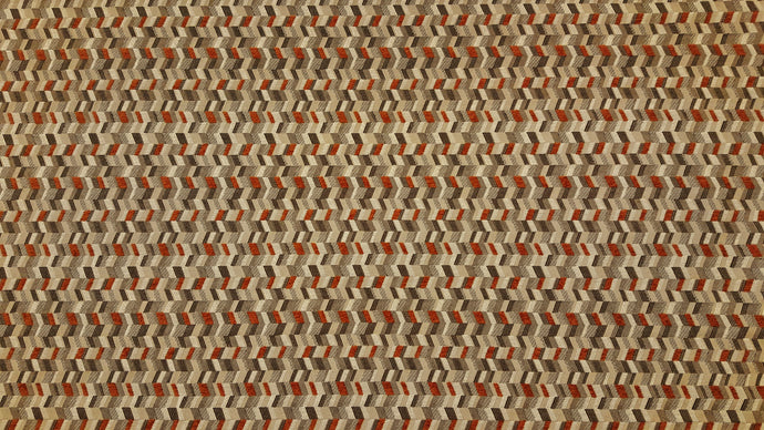 Discount Fabric JACQUARD Burnt Orange, Brown, Cream & Tan Chevron Upholstery