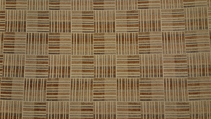 Discount Fabric JACQUARD Gold & Taupe Square Upholstery
