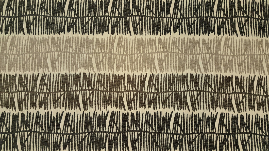 Discount Fabric JACQUARD Black, Taupe & Oatmeal Abstract Upholstery