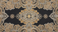 Discount Fabric TAPESTRY Black, Gold, Taupe & Oatmeal Medallion Upholstery