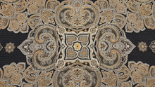 Discount Fabric TAPESTRY Black, Gold, Taupe & Oatmeal Medallion Upholstery