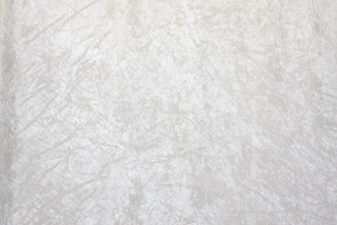 White Crushed Velour - WHOLESALE FABRIC - 15 Yard Bolt