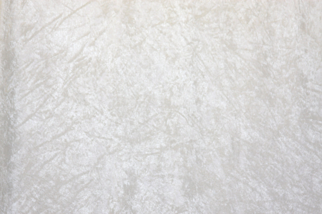 White Crushed Velour - WHOLESALE FABRIC - 15 Yard Bolt