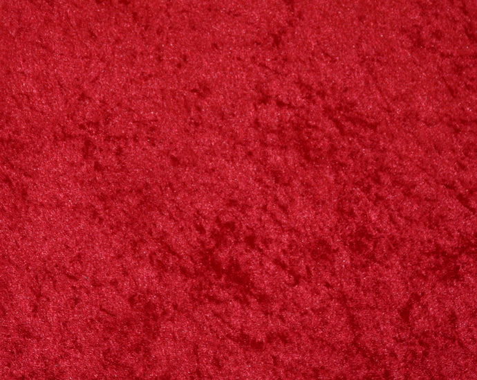 Red Crushed Velour - WHOLESALE FABRIC - 15 Yard Bolt