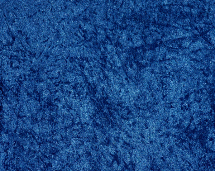 Royal Blue Crushed Velour - WHOLESALE FABRIC - 15 Yard Bolt
