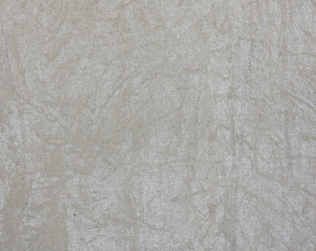 Ivory Crushed Velour Fabric