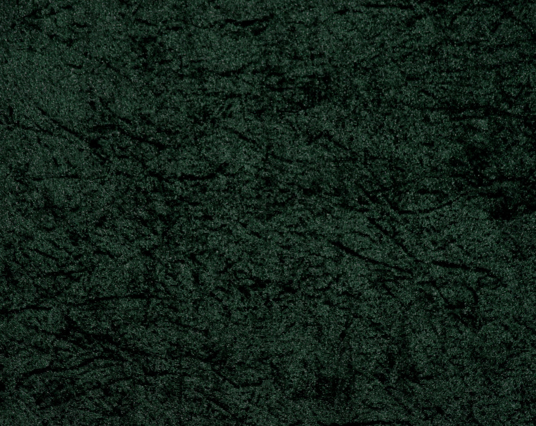 Hunter Green Crushed Velour - WHOLESALE FABRIC - 15 Yard Bolt