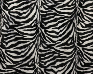 Black & White Zebra Velour Fabric