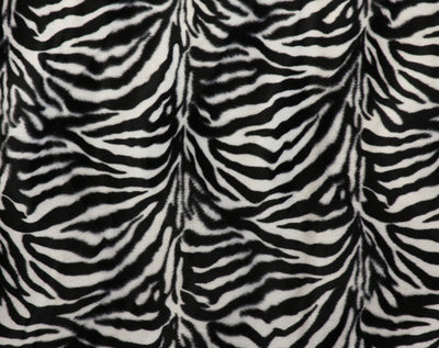 Black & White Zebra Velour Fabric