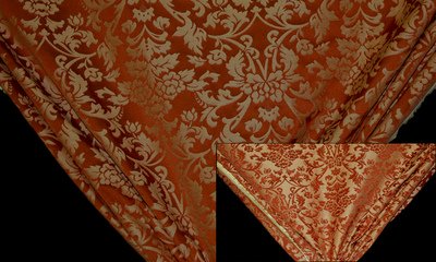 Valencia Rust Damask Drapery/Upholstery