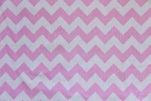 90" Pink & White Chevron EXTRA WIDE Percale Sheeting Fabric