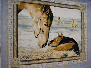 Horses WALL HANGING 100% Cotton Fabric
