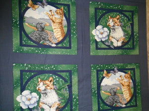 Cats Eye View PILLOW PANEL 100% Cotton Fabric