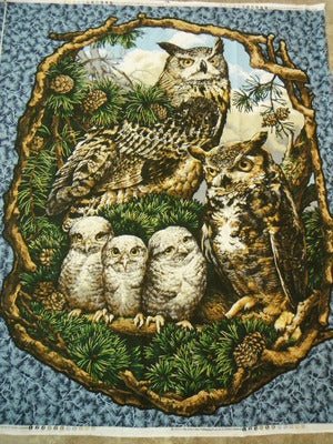 Who Gives a Hoot WALL HANGING 100% Cotton Fabric
