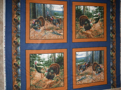 Morning Gobblers PILLOW PANEL 100% Cotton Fabric