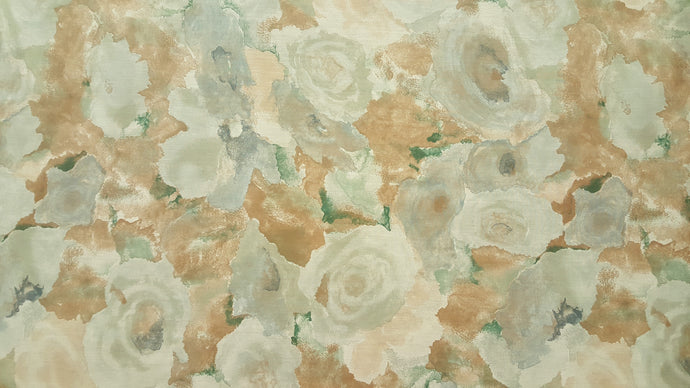 Discount Fabric POLY/COTTON Sage, Tan & Blue Gray Watercolor
