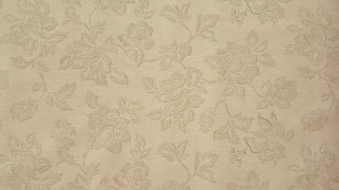 Discount Fabric POLY/COTTON Light Beige & Taupe Floral