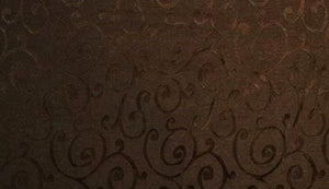 Discount Fabric JACQUARD Chocolate Brown Swirl Drapery