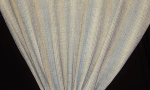 Discount Fabric OPEN WEAVE DRAPERY Blue Linen Stripe