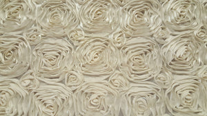 Cream Rosette Satin Fabric