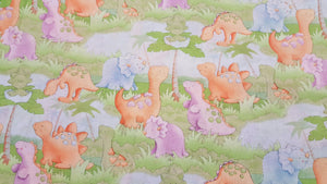 Dinosaur Cute A Saurus Scenic 100% Cotton Fabric