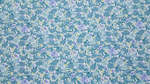 102" Teal & Aqua Floral EXTRA WIDE Percale Sheeting Fabric