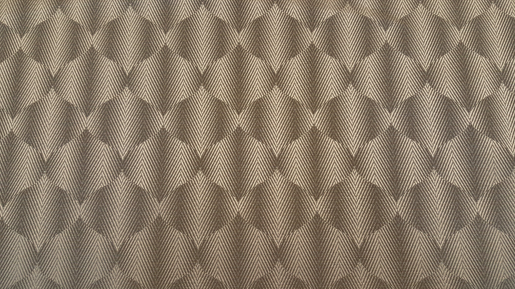 Discount Fabric JACQUARD Taupe Abstract Hourglass Drapery
