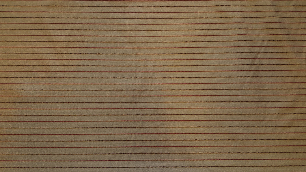 Discount Fabric JACQUARD Brick Red & Brown Stripe Drapery