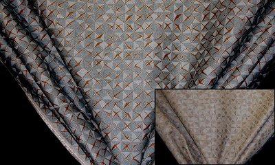 Discount Fabric JACQUARD Teal & Chocolate Drapery & Upholstery